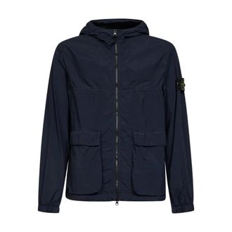 Stone Island Light Jackets, male, Blue, Size: XL Capospalla