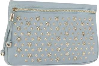 Jimmy Choo London Pre-owned Clutch Bag - Dames - Vintage Clutch - Blauw - ONE Size - Leer - Vintage