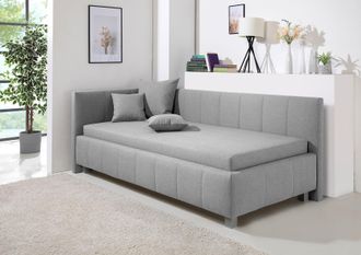 Maintal Polsterliege »Mailo« mit Kopfteil & Bettkasten, 3 Breiten, Federkern- oder Bonellmatratze