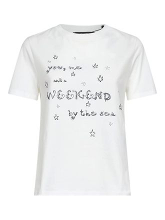 Max Mara Katoenen T-shirt met tekst - Wit