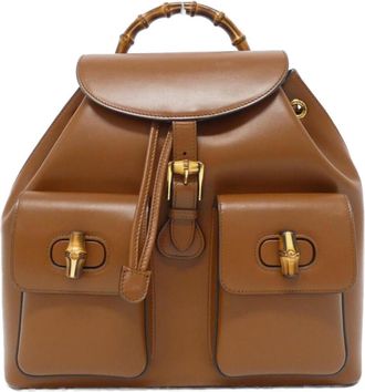 Gucci Brown Leather Backpack (Pre-Owned)