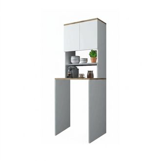 Dmora Armario Multiusos 2 Puertas Bellona, Muebles Multifuncionales, Zapatero, Armario Para Zapatos, 65x60h184 Cm, Blanco Y Nogal, Con Embalaje Reforzado - 
