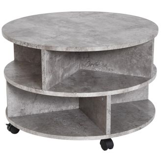TJ Hughes Coffee Table - 2-Tier - 60Wx39.5H cm-Cement Colour - TJ Hughes