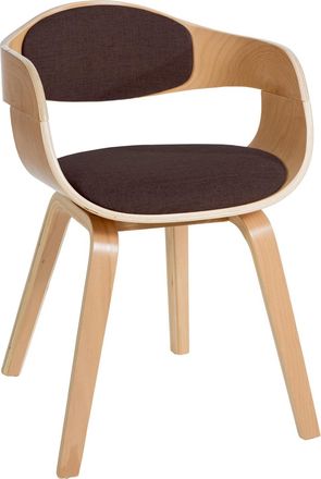 Clp Silla de madera con asiento en Tela Natural/marrón