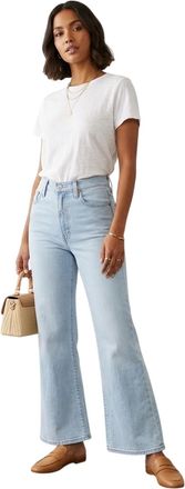 Levi's Damesjeans met hoge taille en wijde pijpen, met ribpatroon (Extras)