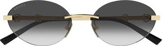 Gucci Sunglasses Gg2051 S 001 Black Gold/Gray Gradient Women