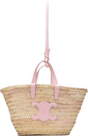 Celine Borsa tote Teen Raffia Cuir Triomphe Classic Panier 2023 - Marrone