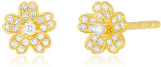 EF Collection Mini Cherry Blossom Diamond Stud Earrings in 14K Yellow Gold at Nordstrom