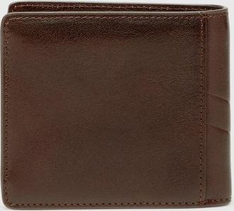 Diesel Bi-fold leather wallet with embossed logo - Small Wallets - Man - Brown