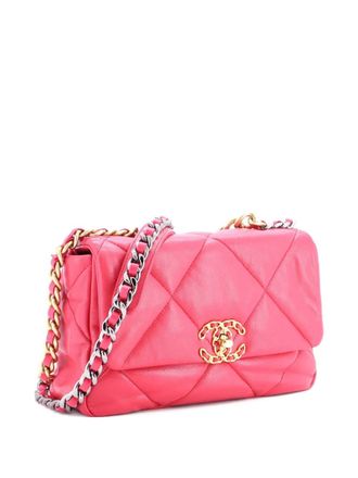 Chanel 19 Flap Bag Quilted Leather Medium crossbody bag - Rosa