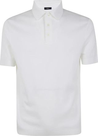 Herno Polo Shirt met Jersey Knit Effect - Heren - Polos - Wit - L - Katoen - Tops