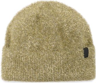 AllSaints Metallic Eyelash Knit Beanie in Khaki at Nordstrom Rack