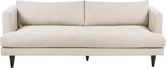 Beliani Beliani - 3 Seater Fabric Sofa Living Room Modern Style Dark Wood Legs Light Beige Jarpen