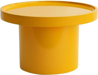 Oviala Mesa de centro redonda de 50 cm en MDF lacado en amarillo