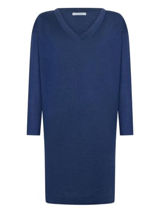 Malo V-neck midi dress - Blu