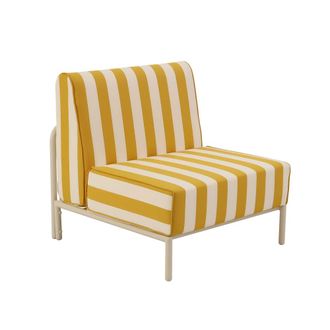 Oviala Sill&oacute;n rayas para muebles de jard&iacute;n modulares en tela amarillo claro