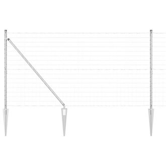 Berkfield Home Euro Fence with 7 Spike Posts 1.4x10 m Galvanised Steel in Silver