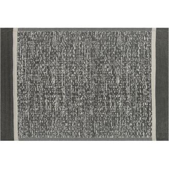 Beliani Alfombra De Exterior Sint&eacute;tica Blanco/negro 120 X 180 Cm Ecol&oacute;gica Estilo Moderno Minimalista Ballari