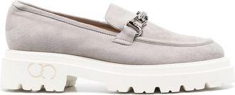 Casadei calf suede detailed loafers - women - Suede - 38 1/2 - Grey