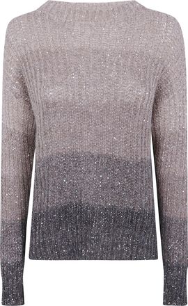 D.exterior D. EXTERIOR Sweater Crystals Degrade Crystals Degrade Long Sleeves Rou
