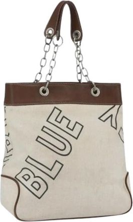 Burberry Pre-owned Tote Bags, female, Beige, Size: ONE SIZE Pre-owned Canvas Tote Bag