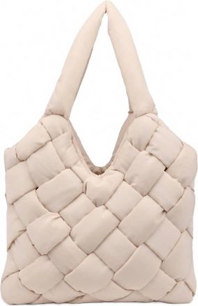 Sol and Selene Womens Illumine Woven Nylon Tote Bag In Cream