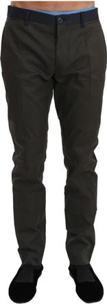 Dolce & Gabbana Elegante Slim Fit Gestreepte Casual Broek - Heren - Slim Fit Broeken - Zwart - L - Katoen - Broeken