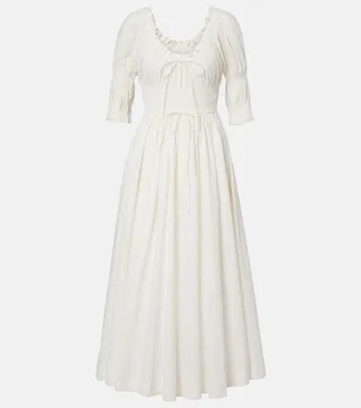 D&ocirc;en D&ocirc;en Shirred cotton midi dress