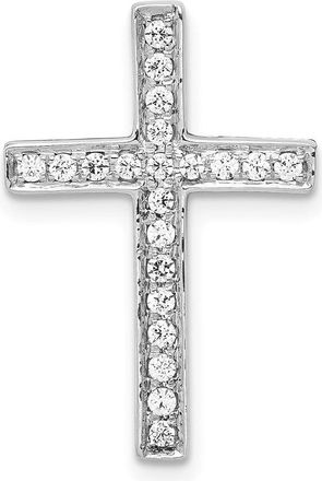 Diamond2Deal 14k White Gold Diamond Cross Slide Pendant Pendant