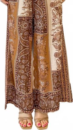 Astrid Gemma Wide Leg Pant In Brown Scarf