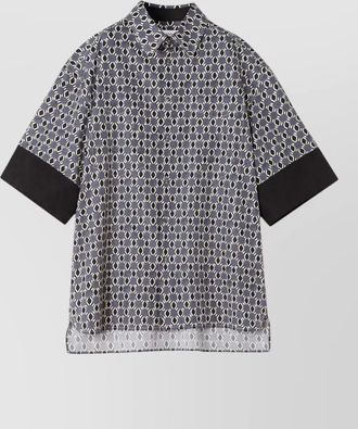 Lanvin cotton geometric print short-sleeve shirt