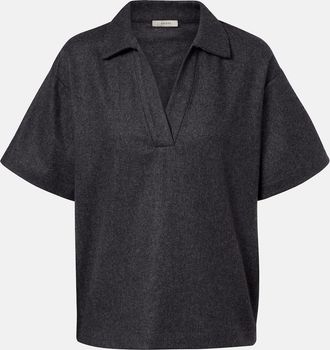 Asceno Modena wool and cashmere flannel polo shirt