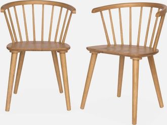 Sweeek Sweeek - Silla De Bar De Madera Y Contrachapado, Set De 2, Paula, Natural, 51x53x75 Cm