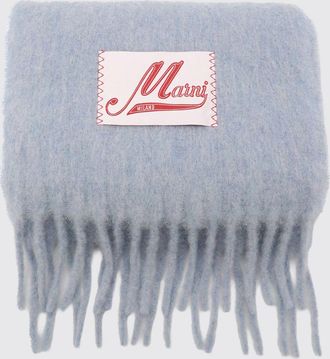 Marni Logo-Patch Fringed Alpaca Wool-Blend Scarf in a Colour-Block Design