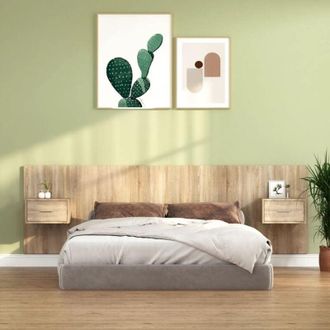 vidaXL Testiera Letto con Comodini in Legno Multistrato Rovere Sonoma - Vidaxl
