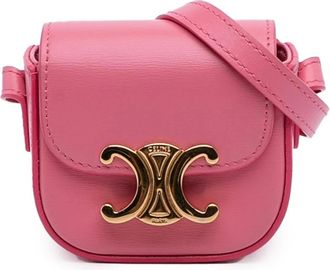 Celine Pre-owned Cross Body Bags, female, Pink, Size: ONE SIZE Pre-owned Leather Crossbody Bag