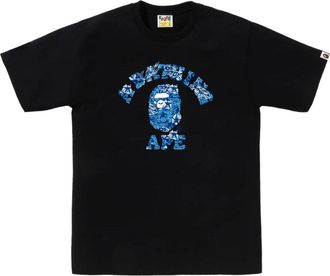 A Bathing Ape Palm Resort Camo College T-Shirt Black Blue 0ZXTEM044101QBKK