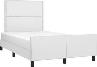 vidaXL Vidaxl - Estructura De Cama Sin Colch&oacute;n Cuero Sint&eacute;tico Blanco 120x200cm