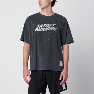 SATISFY Aged Black MothTech T-shirt in cotton