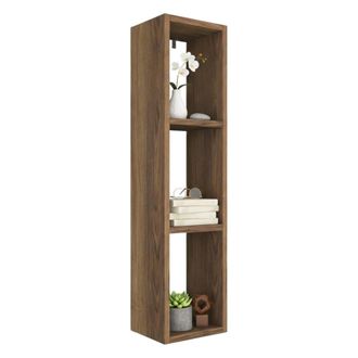 Dmora Estanter&iacute;a Belgrado, 3 Baldas, Tono Nogal, 22x19x90h Cm Marr&oacute;n Nogal