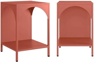 Sweeek Set of 2 bedside tables, industrial-style, steel, Terracotta, L 35 x W 35 x H 51 cm - Soho sweeek
