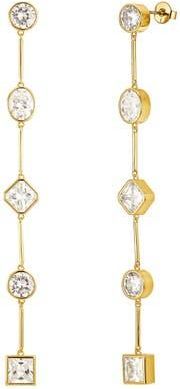 Untamed Petals Carmela Bezel Crystal Drop Earrings in Gold at Nordstrom