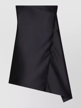 Courrèges strapless satin dress draped hem