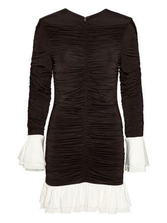Rotate Ruched Detailing Dress In Brown