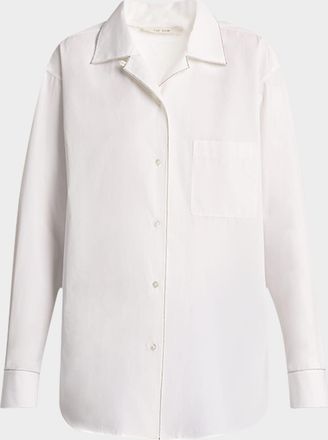The Row Ashlin Topstitched Button-Down Shirt