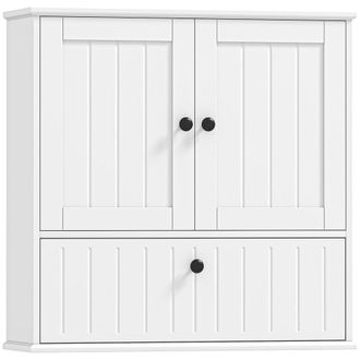 HOMCOM Armario de pared 60x19.5x60 cm blanco