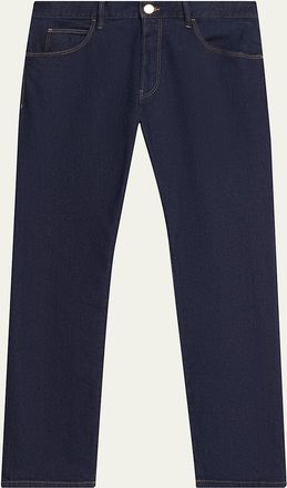 Giorgio Armani Mens Dark-Wash Denim Straight-Leg Jeans