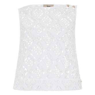 Herno Blouses, female, White, Size: M Lace Top