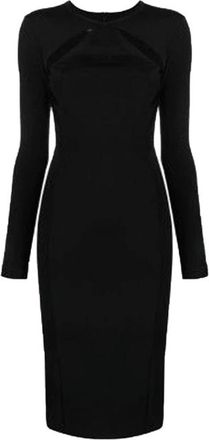 Pinko Stijlvolle Midi Jurk - Dames - Casual kleedjes - Zwart - L - Polyester - Kleedjes