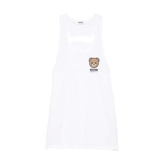 Moschino Sleeveless Tops, male, White, Size: S Sleeveless Top